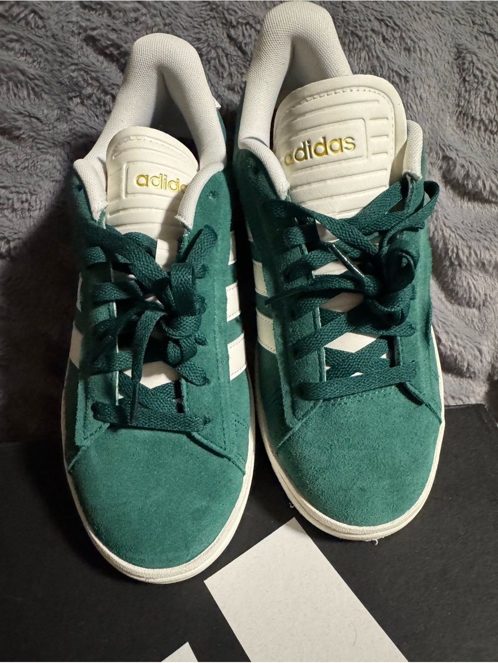 adidas Women's Teal Suede Sneakers with White Stripes